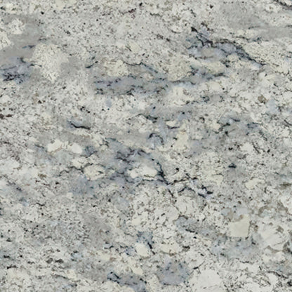 White Ice granite slab, close up of the surface