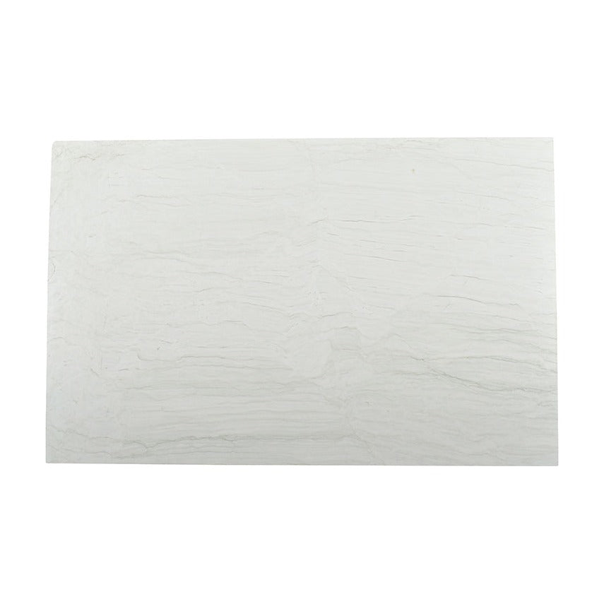 White Montreal quartzite slab, full slab view