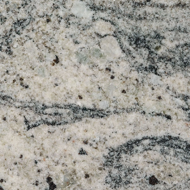 White Wave granite slab, close up of the surface