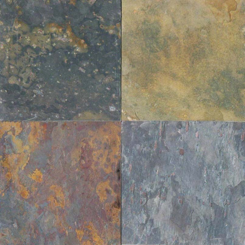 Multi Classic Slate Tile, 12"x12" Tile in Gauged finish