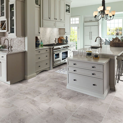 Napa Gray ceramic tile shown in a finished room