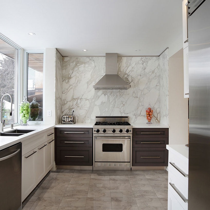 Napa Gray ceramic tile shown in a finished room, scene 2
