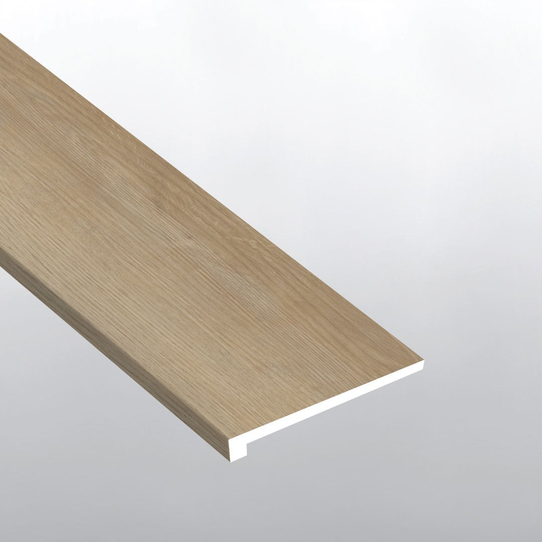 Nove Plus Hyde Haven square eased edge stair tread trim for glue down luxury vinyl flooring