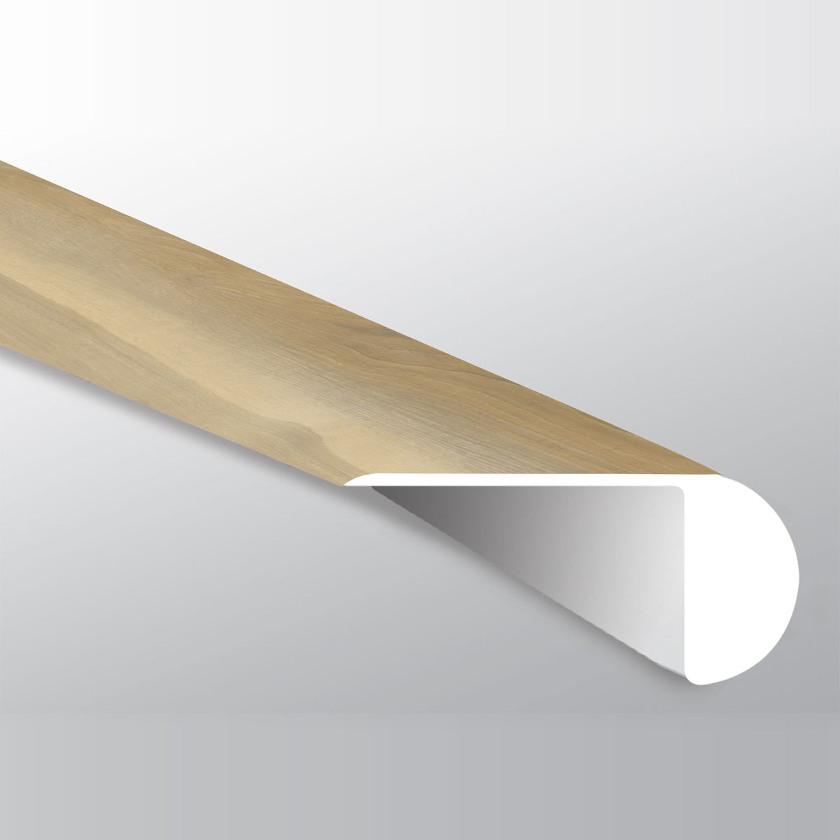 Nove Reserve Bayhill Blonde round overlapping stair nose trim for glue down luxury vinyl flooring