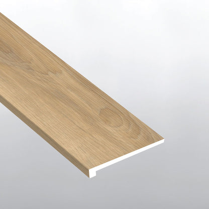 Nove Reserve Bayhill Blonde square eased edge stair tread trim for glue down luxury vinyl flooring