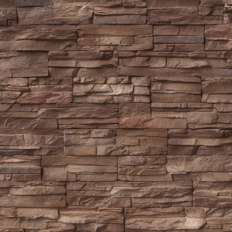 Peninsula Earth manufactured stone wall panels, close up product view showing color and texture