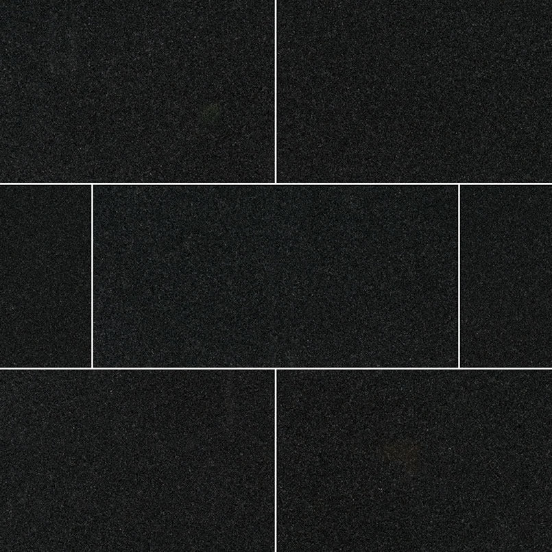 Premium Black Granite Tile, 12"x24" Tile in Polished finish