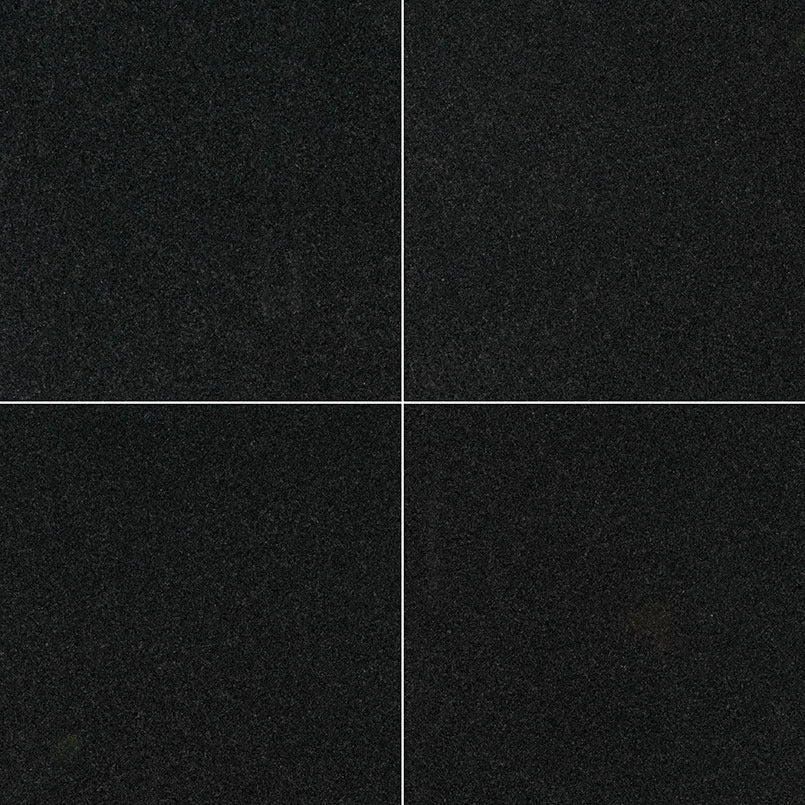 Premium Black Granite Tile, 24"x24" Tile in Polished finish