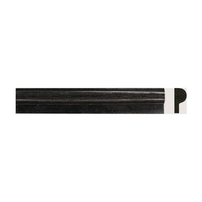 Premium Black Granite Tile, 1"x2"x12" Rail Molding in Polished finish