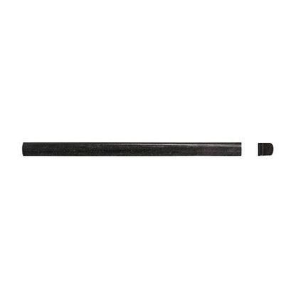 Premium Black Granite Tile, 3/4"x12" Pencil Molding in Polished finish