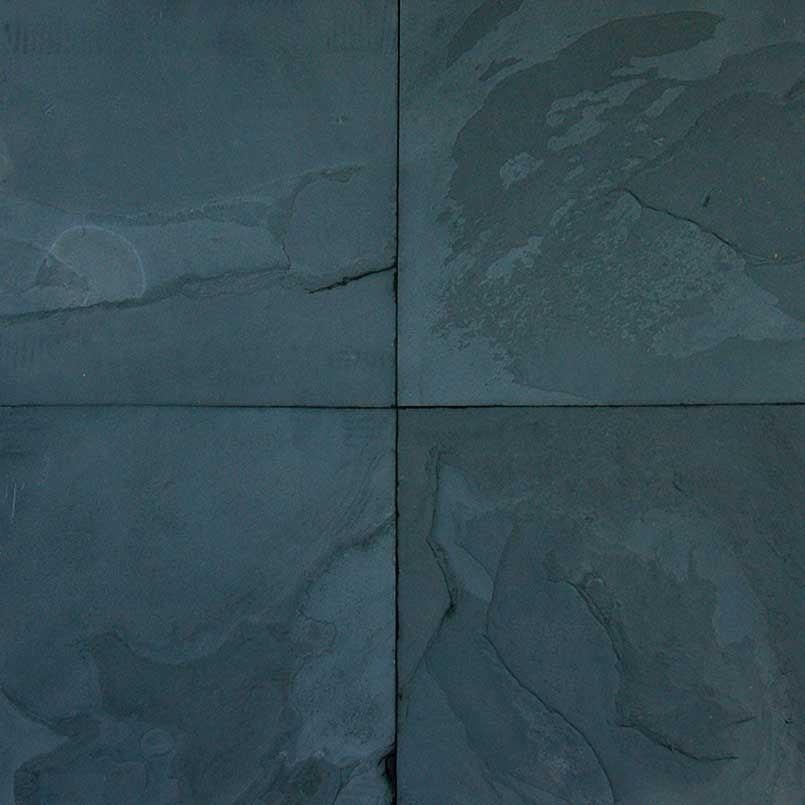 Premium Black Slate Tile, 16"x16" Tile in Gauged finish
