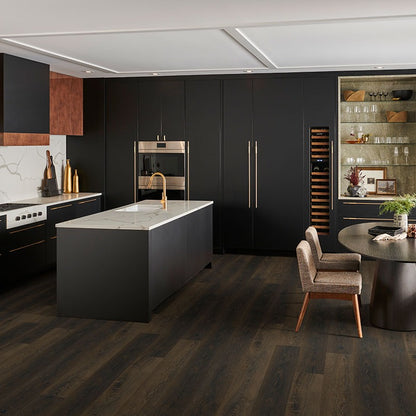 Prescott Barrell SPC rigid core vinyl flooring shown in a furnished room