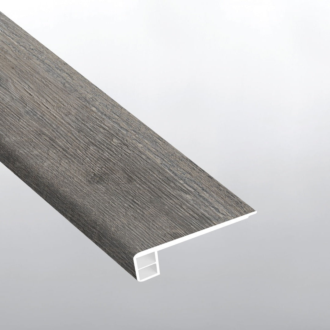 Prescott Boswell square eased edge flush stair nose trim for SPC rigid core vinyl flooring