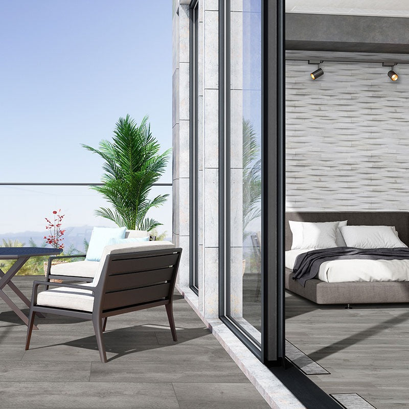 Prescott Katella Ash SPC rigid core vinyl flooring shown in a furnished room