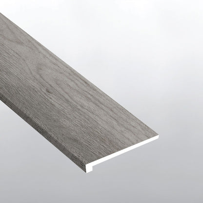 Prescott Katella Ash square eased edge stair tread trim for SPC rigid core vinyl flooring