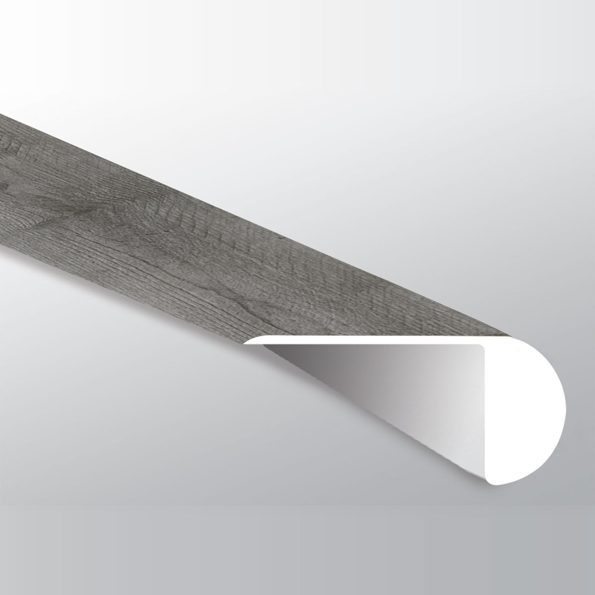 Prescott Katella Ash round overlapping stair nose trim for SPC rigid core vinyl flooring