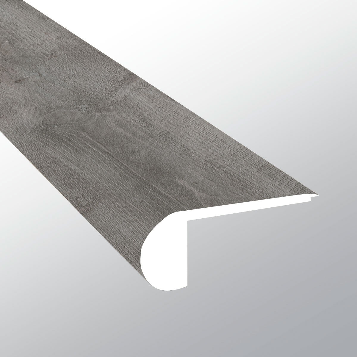 Prescott Katella Ash round flush stair nose trim for SPC rigid core vinyl flooring