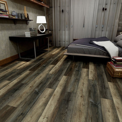 Prescott Stable SPC rigid core vinyl flooring shown in a furnished room