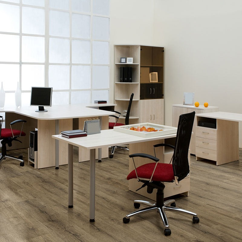 Prescott Walnut Waves SPC rigid core vinyl flooring shown in a furnished room