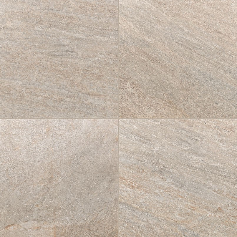Quartz Beige porcelain pavers, close up product view showing color and texture