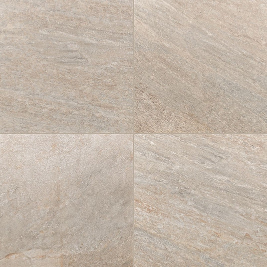 Quartz Beige porcelain pavers, close up product view showing color and texture