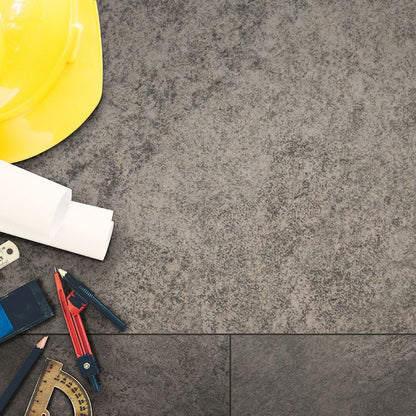 Quarzo Gray Arterra Porcelain Pavers shown installed in a finished outdoor or living space