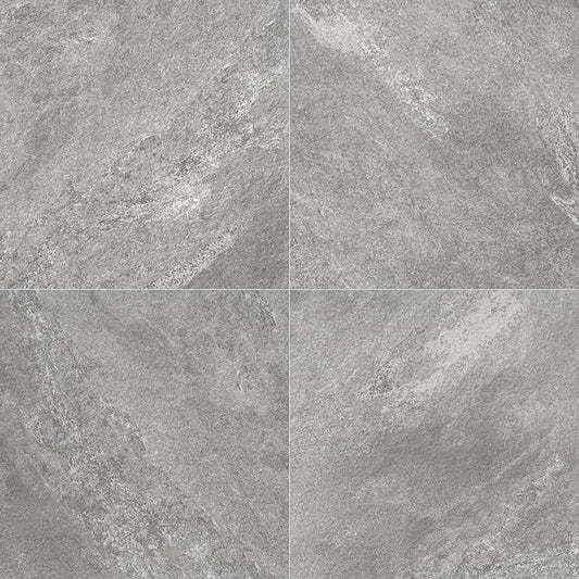 Quarzo Gray porcelain pavers, close up product view showing color and texture
