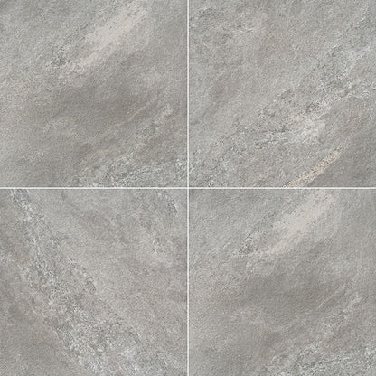 Quarzo Gray porcelain pavers, close up product view showing color and texture