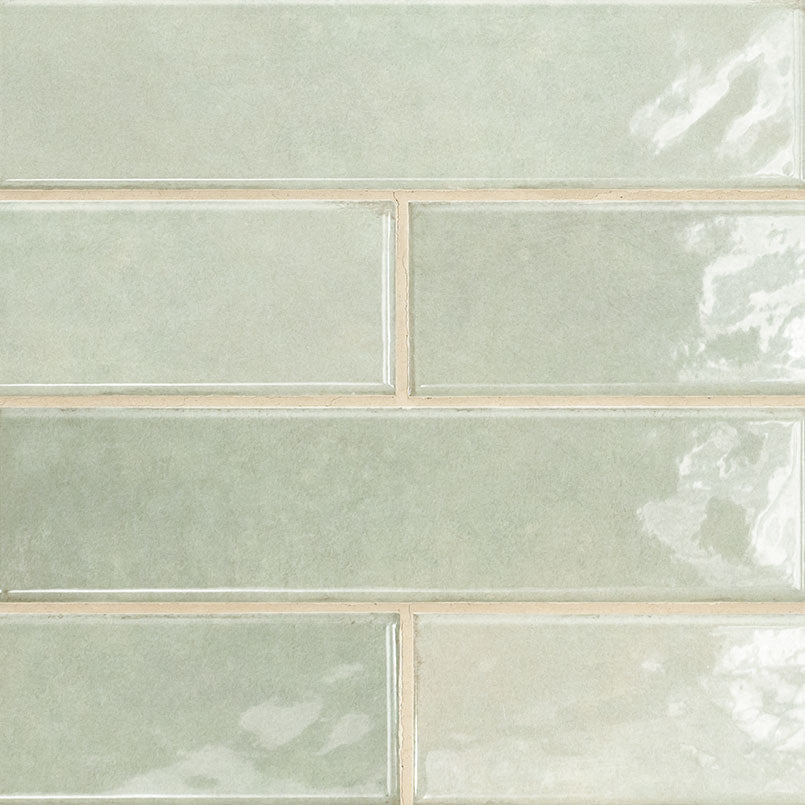 Renzo Jade ceramic tile, glossy finish, 3 by 12 inch view