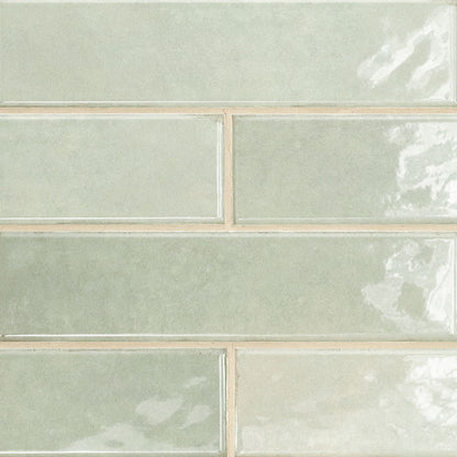 Renzo Jade ceramic tile, glossy finish, 3 by 12 inch view