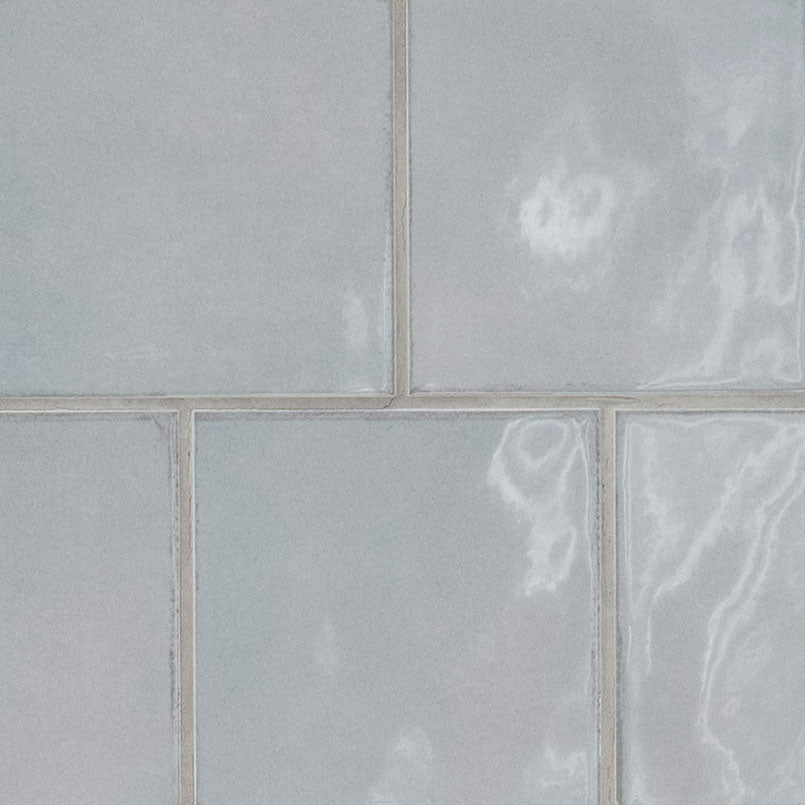 Renzo Sky ceramic tile, glossy finish, 5 by 5 inch view