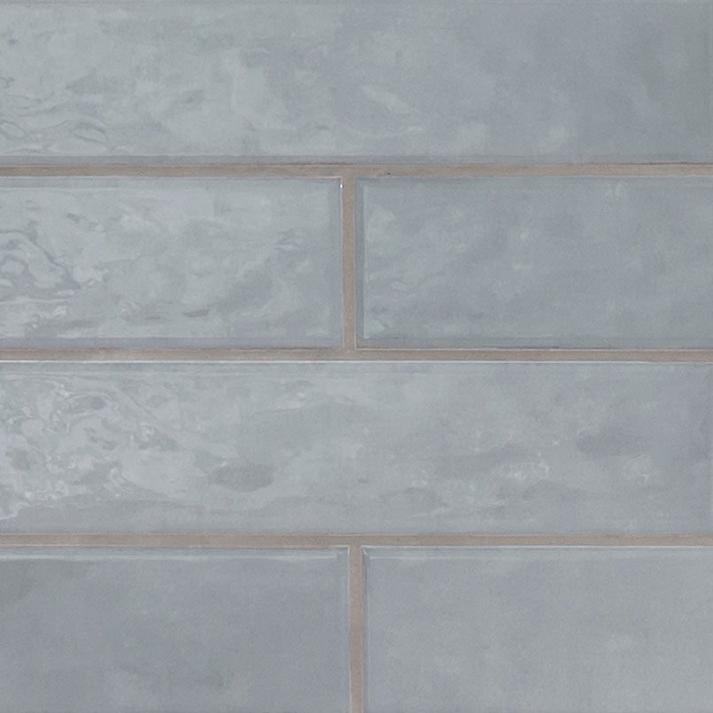 Renzo Sky ceramic tile, glossy finish, 3 by 12 inch view