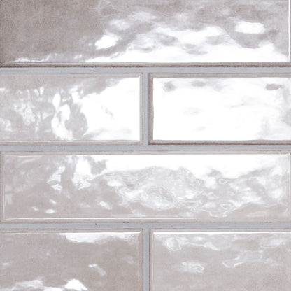 Renzo Sterling ceramic tile, glossy finish, 3 by 12 inch view