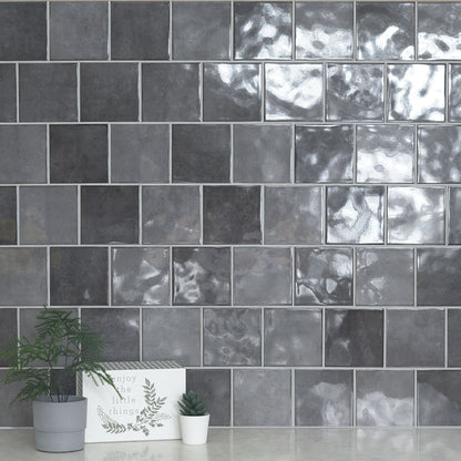 Renzo Storm ceramic tile shown in a finished room