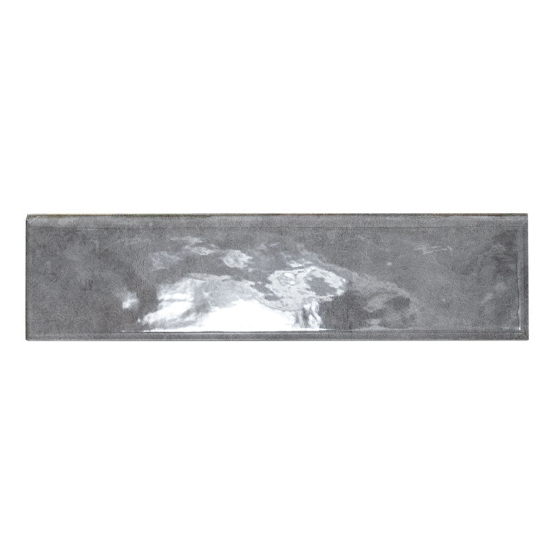 Renzo Storm ceramic tile, glossy finish, 3 by 12 inch bullnose view