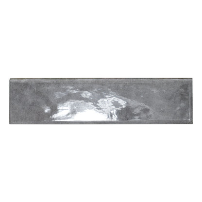 Renzo Storm ceramic tile, glossy finish, 3 by 12 inch bullnose view