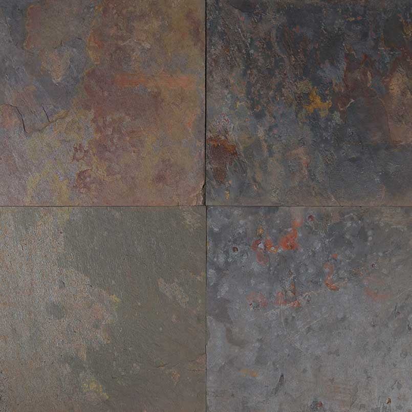 Rustic Gold Slate Tile, 16"x16" Tile in Gauged finish