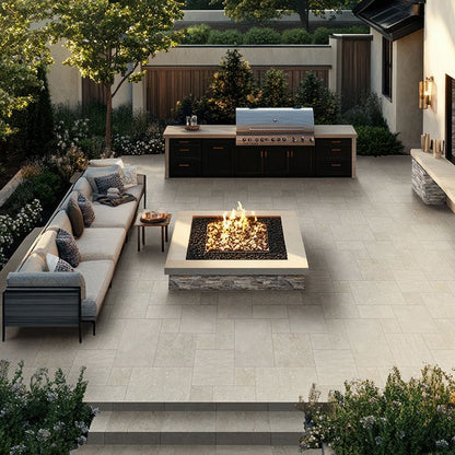 Seagrass Limestone Pool Coping shown installed in a finished outdoor or living space