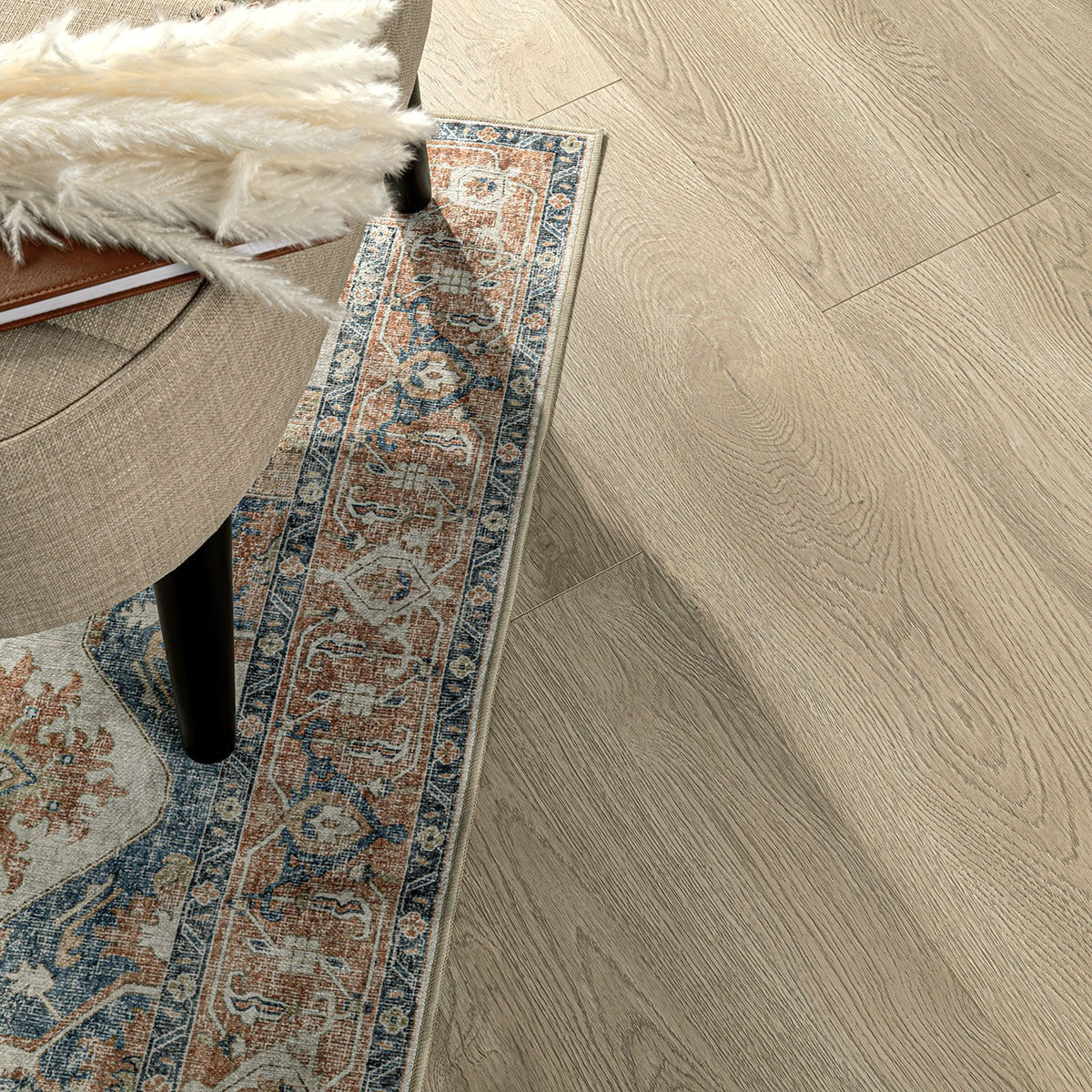 Shorecliffs Schertz Oaks hybrid rigid core flooring shown in a furnished room
