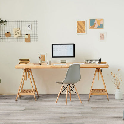 Smithcliffs Avery Ash hybrid rigid core flooring shown in a furnished room
