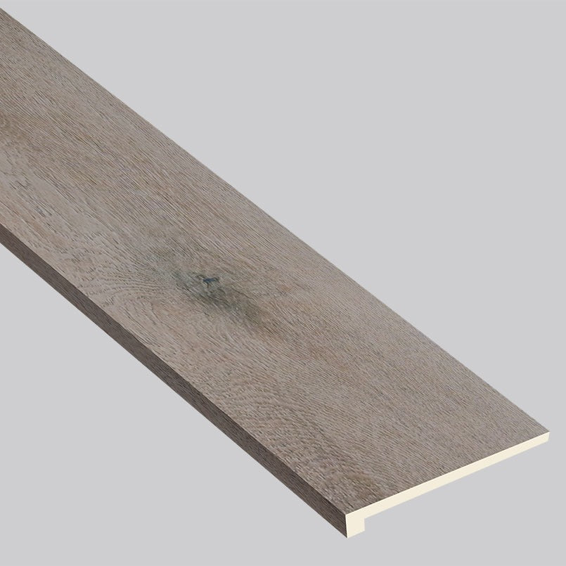 Smithcliffs Avery Ash square eased edge stair tread trim for hybrid rigid core flooring