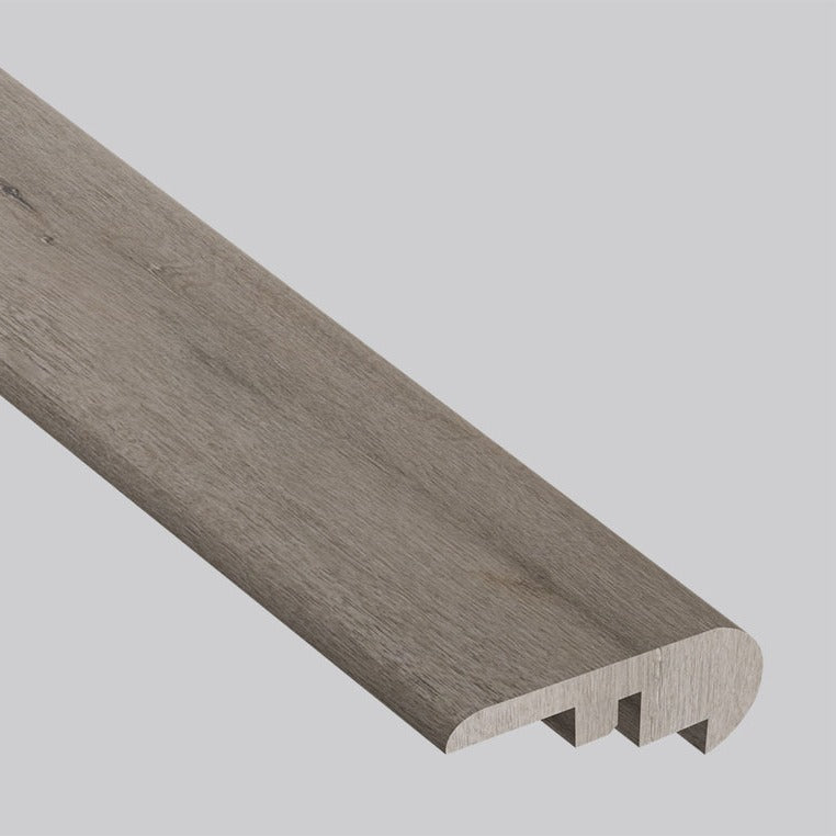 Smithcliffs Avery Ash round overlapping stair nose trim for hybrid rigid core flooring