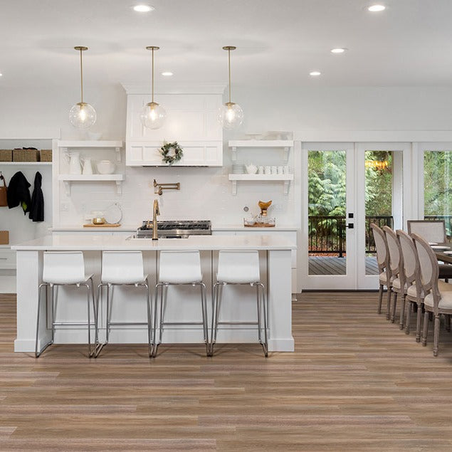 Smithcliffs Brockton hybrid rigid core flooring shown in a furnished room