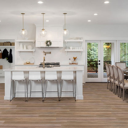 Smithcliffs Brockton hybrid rigid core flooring shown in a furnished room