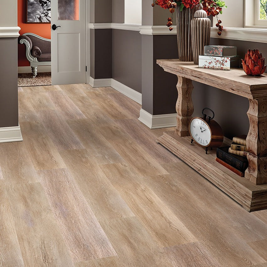 Smithcliffs Brockton hybrid rigid core flooring shown in a furnished room