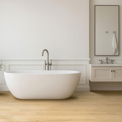 Smithcliffs Doverville hybrid rigid core flooring installed in a bathroom