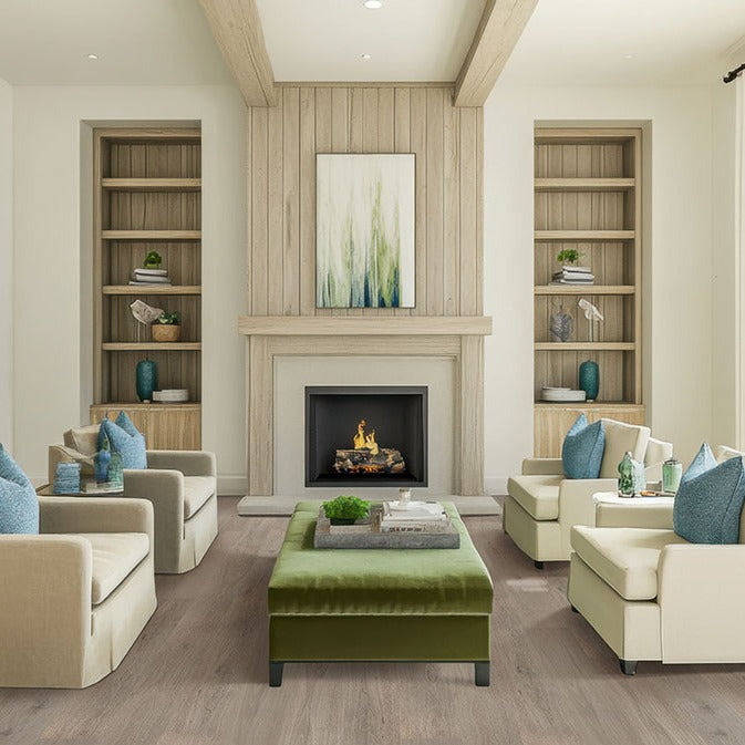 Smithcliffs Driftway hybrid rigid core flooring shown in a furnished room