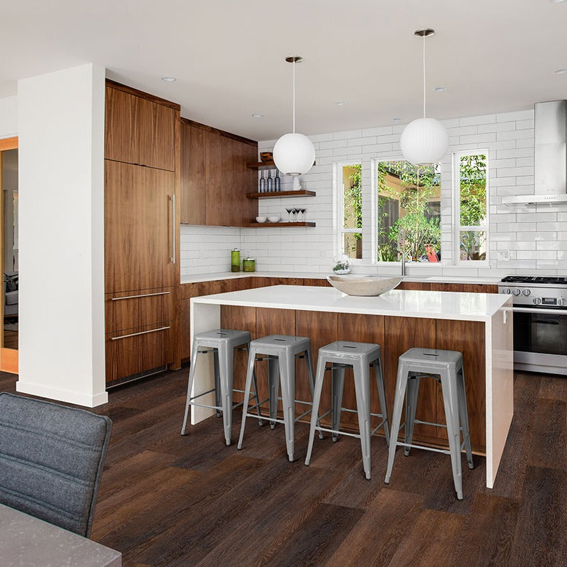 Smithcliffs Hillsdale hybrid rigid core flooring shown in a furnished room