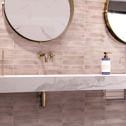 Stella Blush ceramic tile shown in a finished room