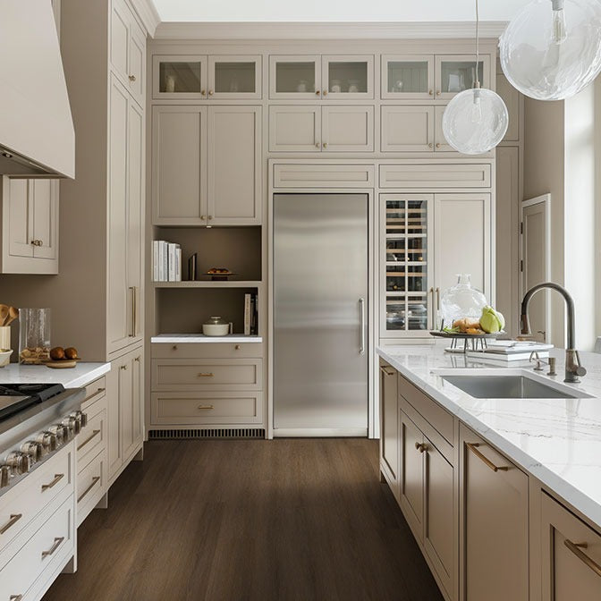 Studio Adlar SPC rigid core vinyl flooring installed in a kitchen